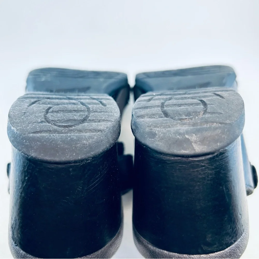 Dansko Black Leather Criss Cross Ana Wedge Sandals size 38 7.5 8 - Picture 11 of 11